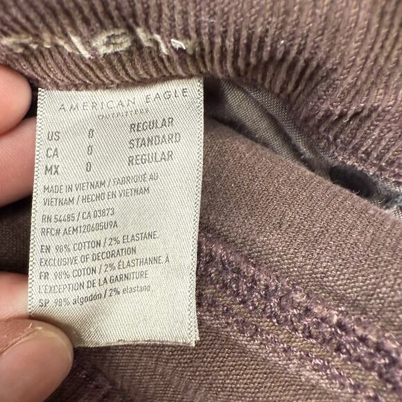 Junior Women’s Brown Corduroy American Eagle Pants 90's Straight Size Reg 0 - Picture 10 of 11
